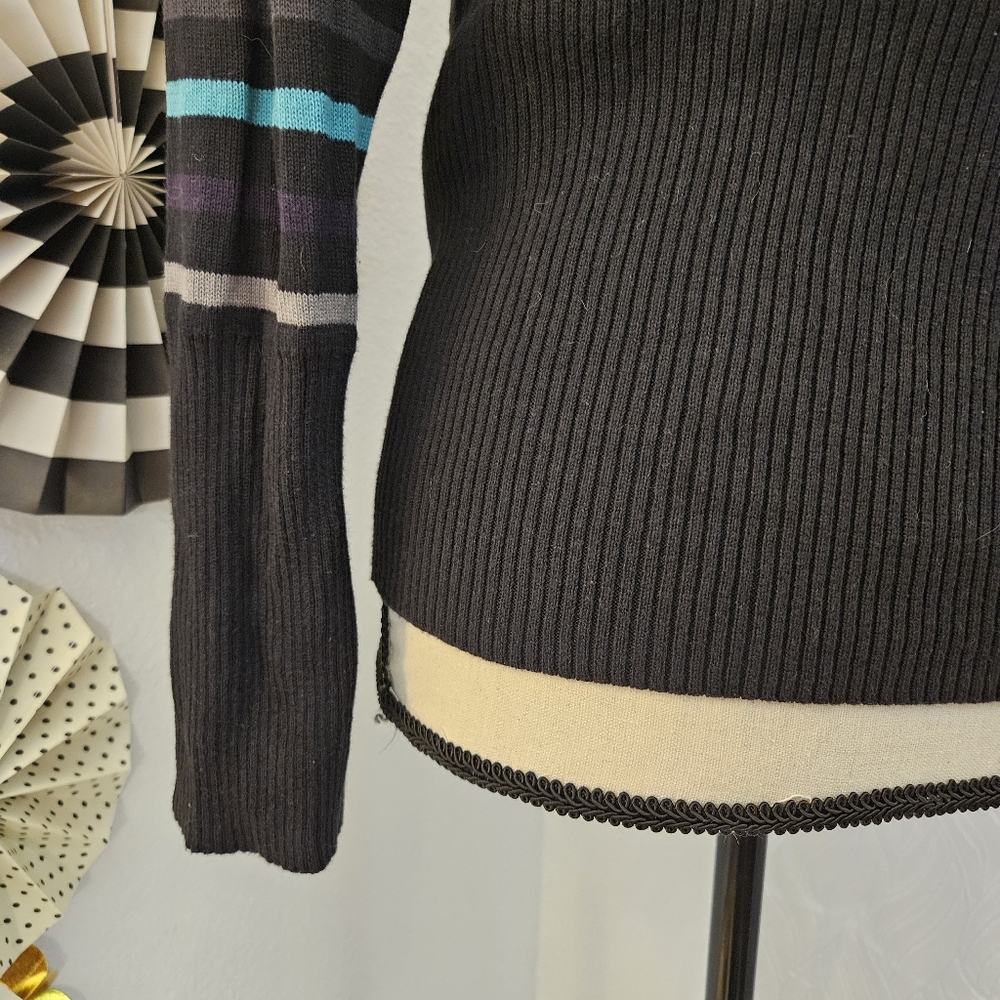 Peck & Peck | Argyle And Striped Cardigan With Bu… - image 7